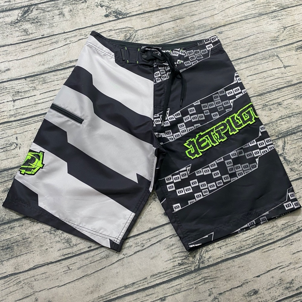 Jet Pilot Mens 30 Board Shorts Swim Trunks Logo Embroidered Monster Y2K Vibes